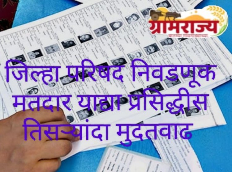 Zilla Parishad election voter list : राज्यातील जिल्हा परिषदांच्या गटनिहाय मतदार याद्या प्रसिद्धीस सलग तिसऱ्यांदा मुदतवाढ! 