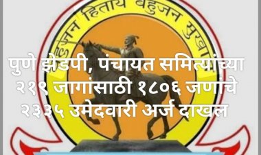 Pune Zilla Parishad election 2026 : पुणे जिल्हा परिषद आणि जिल्ह्यातील पंचायत समित्यांच्या २१९ जागांसाठी १८०६ जणांचे २३३५ उमेदवारी अर्ज दाखल! 