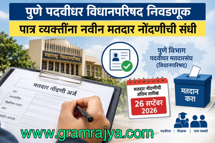 Pune Graduate Election Voter Registration : पुणे पदवीधर व  शिक्षक विधानपरिषद द्विवार्षिक निवडणुकीसाठी नवीन मतदारांना दि. २६ सप्टेंबरपर्यंत मतदार नोंदणीची संधी! 